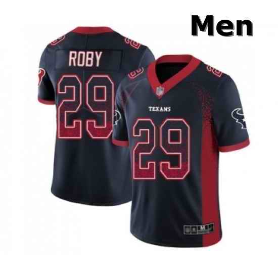 Men Houston Texans 29 Bradley Roby Limited Navy Blue Rush Drift Fashion Football Jersey